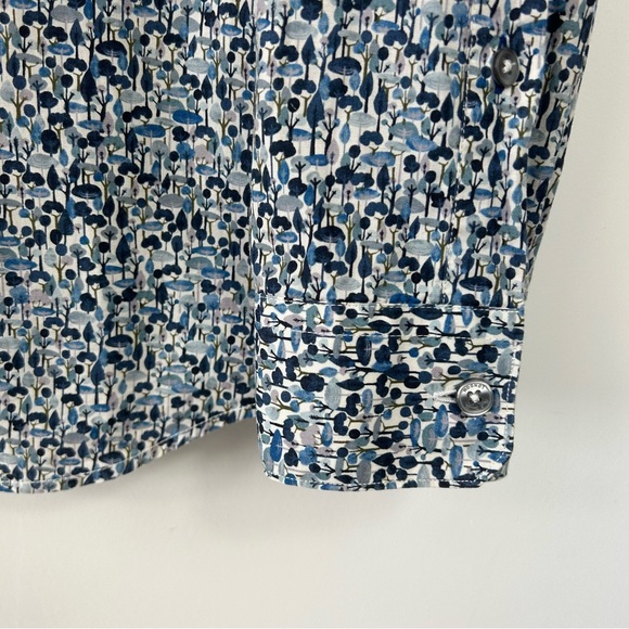 Paul Smith The Byard Shirt Size 16 Neck Long Sleeve Blue Floral Tree Pattern - Picture 7 of 8